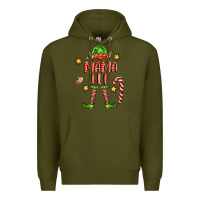 Army Green mama elf Premium Hoodie - FaDigitalArtStudio
