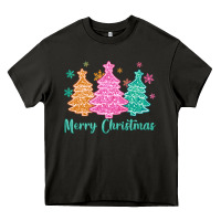 Asphalt merry christmas glitter trees Heavy Core Tee - MaliasSmallBusiness