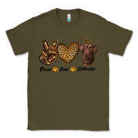 Army Green peace love labrador Classic Tee - RanaPortraitStore