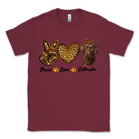 Burgundy peace love labrador Classic Tee - RanaPortraitStore