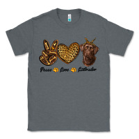 Charcoal Heather peace love labrador Classic Tee - RanaPortraitStore
