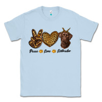 Dusty Blue peace love labrador Classic Tee - RanaPortraitStore