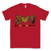 Red peace love labrador Classic Tee - RanaPortraitStore