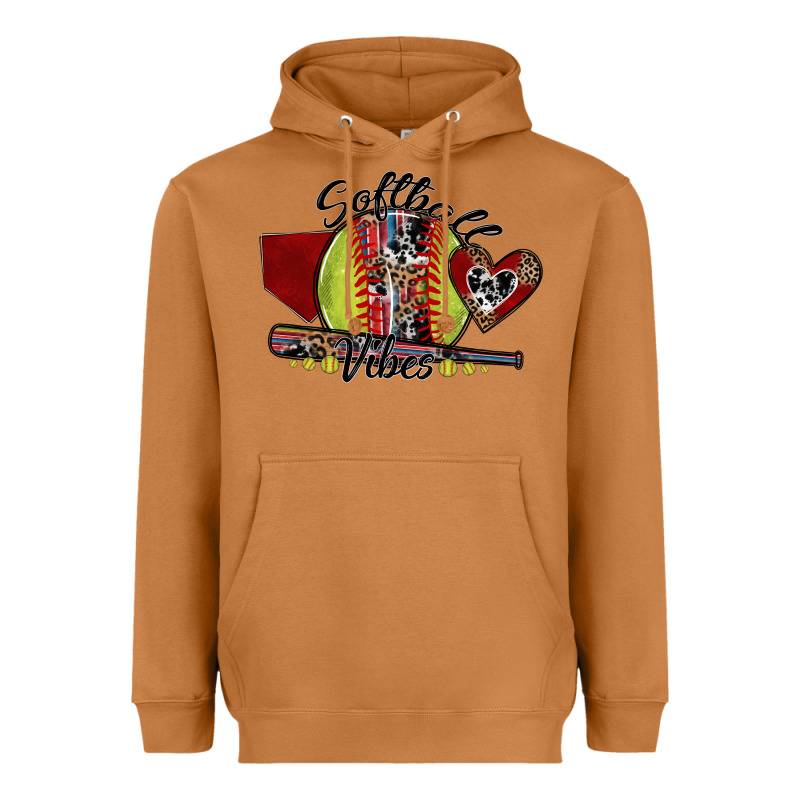 Softball Vibes Heavyweight Hoodie by SublimationCraftShop | Teevron