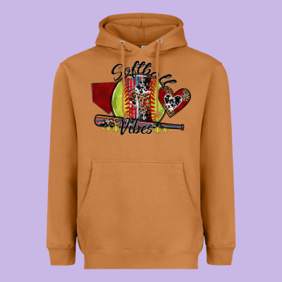 Softball Vibes Heavyweight Hoodie Designed By Sublimationcraftshop