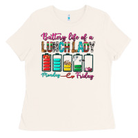 Bone Battery Life Of A lunch Lady Ladies Tee - BundleAndBundleShop