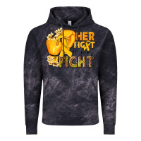 Cloud Black Her fight is our fight Childhood Cancer yellow Vintage Hoodie - NancyCooperArtShop