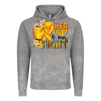 Cloud Rock Her fight is our fight Childhood Cancer yellow Vintage Hoodie - NancyCooperArtShop