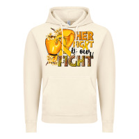 Vintage Artic Her fight is our fight Childhood Cancer yellow Vintage Hoodie - NancyCooperArtShop
