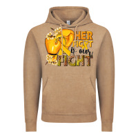 Her Fight Is Our Fight Childhood Cancer Yellow Vintage Hoodie | Teevron