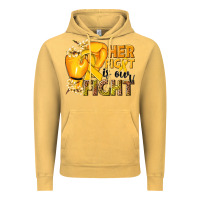 Vintage Mustard Her fight is our fight Childhood Cancer yellow Vintage Hoodie - NancyCooperArtShop