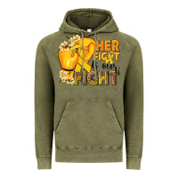 Vintage Olive Her fight is our fight Childhood Cancer yellow Vintage Hoodie - NancyCooperArtShop