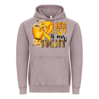 Vintage Zinc Her fight is our fight Childhood Cancer yellow Vintage Hoodie - NancyCooperArtShop
