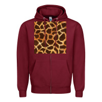 Burgundy giraffe seamless pattern Zipper Hoodie - BundleAndBundleShop
