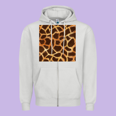 Giraffe Seamless Pattern Zipper Hoodie Designed By Bundleandbundleshop
