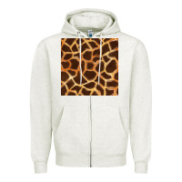 Oatmeal Heather giraffe seamless pattern Zipper Hoodie - BundleAndBundleShop