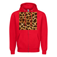 Red giraffe seamless pattern Zipper Hoodie - BundleAndBundleShop