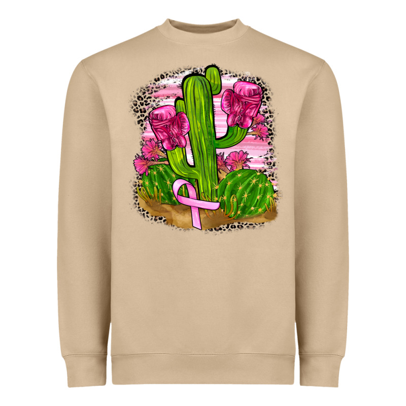 Breast Cancer Cactus Heavyweight Sweatshirt by FaDigitalArtStudio | Teevron