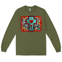 Army Green Christmas cross with background Long Sleeve Tee - Jasminsmagicworld