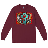 Burgundy Christmas cross with background Long Sleeve Tee - Jasminsmagicworld
