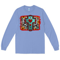 Colony Blue Christmas cross with background Long Sleeve Tee - Jasminsmagicworld