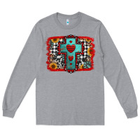 Heather Grey Christmas cross with background Long Sleeve Tee - Jasminsmagicworld