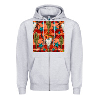 Heather Grey bull skull cactus seamless pattern Zipper Hoodie - BundleAndBundleShop