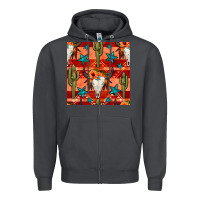 Smoke bull skull cactus seamless pattern Zipper Hoodie - BundleAndBundleShop