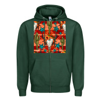 Sports Green bull skull cactus seamless pattern Zipper Hoodie - BundleAndBundleShop