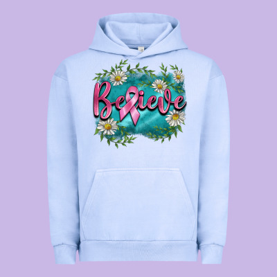 Breast Cancer Believe Urban Hoodie Designed By Barkaloodesign