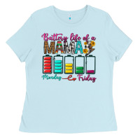 Baby Blue Battery Life Of A Mama Ladies Tee - BundleAndBundleShop