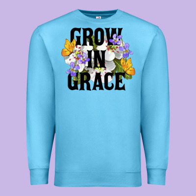 Grow In Grace Premium Sweatshirt Designed By Lillyallendesigns