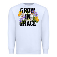 White Grow In Grace Premium Sweatshirt - LillyAllenDesigns