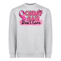 Heather Grey Breast Cancer Chemo hair don't care Heavyweight Sweatshirt - FaDigitalArtStudio