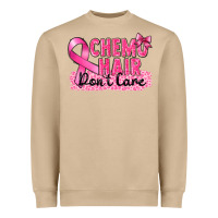 Breast Cancer Chemo Hair Don't Care Heavyweight Sweatshirt | Teevron