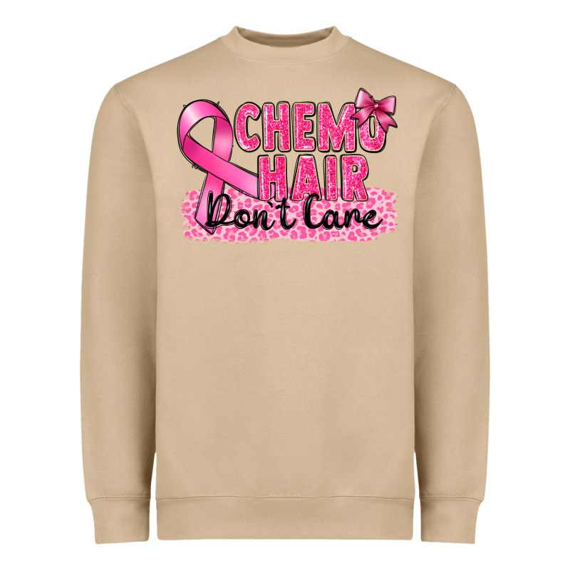 Breast Cancer Chemo Hair Don't Care Heavyweight Sweatshirt by FaDigitalArtStudio | Teevron