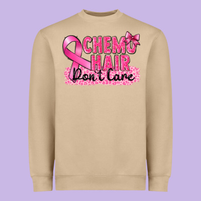 Breast Cancer Chemo Hair Don't Care Heavyweight Sweatshirt Designed By Fadigitalartstudio
