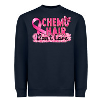 Navy Breast Cancer Chemo hair don't care Heavyweight Sweatshirt - FaDigitalArtStudio