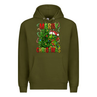 Army Green merry christmas dragon Premium Hoodie - FaDigitalArtStudio