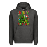 Charcoal Heather merry christmas dragon Premium Hoodie - FaDigitalArtStudio