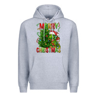 Heather Grey merry christmas dragon Premium Hoodie - FaDigitalArtStudio