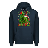 Navy merry christmas dragon Premium Hoodie - FaDigitalArtStudio