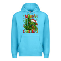 Ocean Blue merry christmas dragon Premium Hoodie - FaDigitalArtStudio