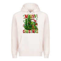 Pale Pink merry christmas dragon Premium Hoodie - FaDigitalArtStudio