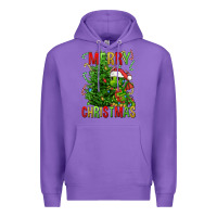 Purple merry christmas dragon Premium Hoodie - FaDigitalArtStudio