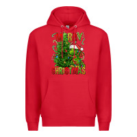 Red merry christmas dragon Premium Hoodie - FaDigitalArtStudio
