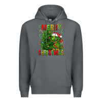 Rock merry christmas dragon Premium Hoodie - FaDigitalArtStudio