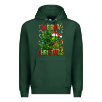 Sports Green merry christmas dragon Premium Hoodie - FaDigitalArtStudio