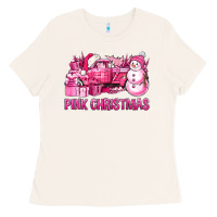 Bone Pink Christmas Truck Ladies Tee - BundleAndBundleShop