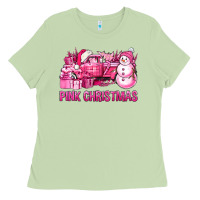 Pink Christmas Truck Ladies Tee | Teevron